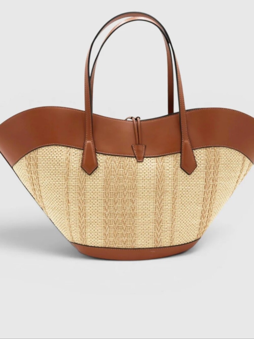 EUC Cheval Firenze Woven Raffia And Leather Tote Bag - Picture 5 of 8